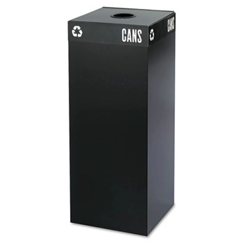 Safco 2983BL 37 Gallon Public Square Can-Recycling Receptacles - Black