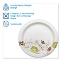  | Dixie SXP9PATH Pathways 8.5 in. Diameter Heavyweight WiseSize Paper Plates with Soak Proof Shield - Green/Burgundy (500/Carton) image number 3