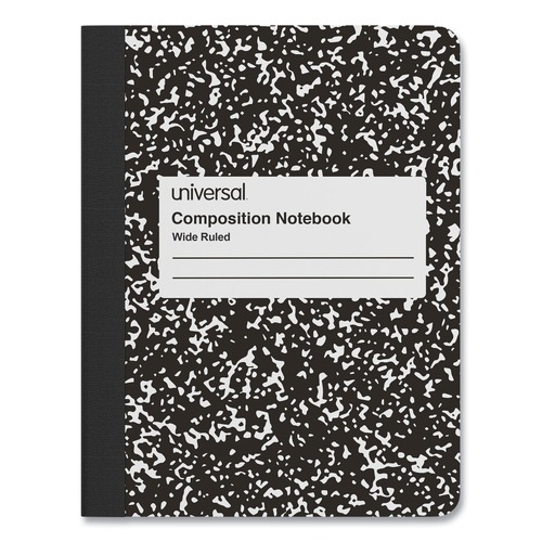 Notebooks & Pads | Universal UNV20930 9.75 in. x 7.5 in. Wide/Legal Rule Composition Book - Black Marble Cover (100 Sheets) image number 0
