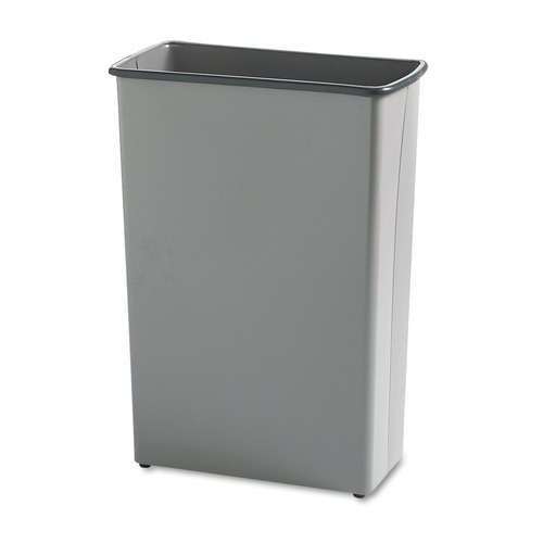 Trash Cans | Safco 9618CH 88 Quart Steel Square and Rectangular Wastebasket - Charcoal image number 0