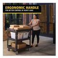 Cleaning Carts | Rubbermaid Commercial 2196862 BRUTE 25.24 in. x 44 in. x 47 in. 3 Shelves 600 lb Capacity Resin 3-Shelf Heavy-Duty Ergo Lipped Utility Cart - Black image number 8