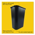 Trash Cans | Rubbermaid Commercial FG295700BLA 10.25-Gallon Rectangular Deskside Wastebasket - Black image number 3