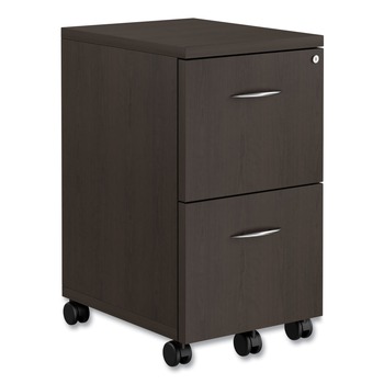 Alera VA582816ES 15.38 in. x 20 in. x 26.63 in. Valencia Series 2-Drawer Mobile Pedestal - Espresso