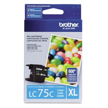 Brother LC75C LC75C Innobella 600 Page-Yield High-Yield Ink - Cyan