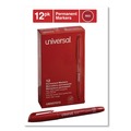 Permanent Markers | Universal UNV07072 Fine Bullet Tip Pen-Style Permanent Marker - Red (1 Dozen) image number 7