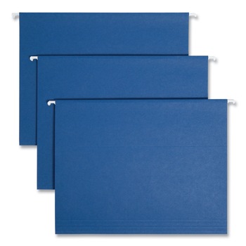 Smead 64057 Letter Size 1/5-Cut Tabs Colored Hanging File Folders - Navy (25/Box)