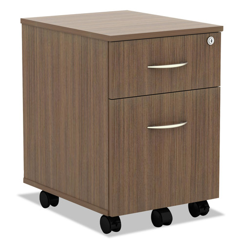 Office Carts & Stands | Alera ALEVABFWA Valencia Series 15.88 in. x 19.13 in. x 22.88 in. Mobile Box Mobile Pedestal Box File Cabinet - Walnut image number 0