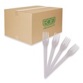  | Eco-Products EP-S012 Plantware 6 in. Compostable Cutlery Fork - Pearl White (1000/Carton) image number 1