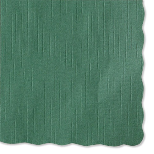 Linen and Table Accessories | Hoffmaster 310528 9-1/2 in. x 13.50 Solid Color Scalloped Edge Placemats - Hunter Green (1000/Carton) image number 0