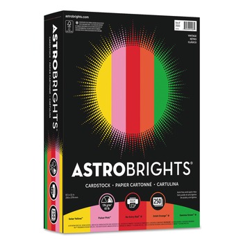 COVER AND CARDSTOCK | Astrobrights 21003 8.5 in. x 11 in. 65 lbs. Cover Weight Color Cardstock - Assorted Vintage Colors (250/Pack)