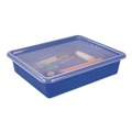 Boxes & Bins | Storex 62534U05C Storage Tray with Lid, Flat, 1 gal, 10.65-in x 10.65-in x 2.96-in, Assorted Bright, 5/Pack image number 8