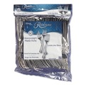 Cutlery | WNA REF320FK 7 in. Reflections Heavyweight Plastic Utensils Fork - Silver (40/Pack) image number 0