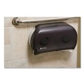 Just Launched | San Jamar R4000TBK 9 in. Roll 19 in. x 5.25 in. x 12 in. Twin Jumbo Classic Tissue Dispenser - Transparent Black Pearl image number 7