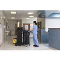 Cleaning Carts | Rubbermaid Commercial 1861427 Executive High Security 23.1 in. x 39.6 in. x 27.5 in. Janitorial Cleaning Cart - Black image number 9