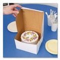 Food Trays, Containers, and Lids | SCT 9455 8 in. x 8 in. x 5 in. One-Piece Non-Window Paper Bakery Boxes - White (100/Carton) image number 4