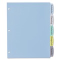 Back to School Sale | Avery 16170 Write and Erase Big Tab 11 in. x 8.5 in. 5-Tab 3-Hole Punched Durable Plastic Dividers - Assorted (1-Set) image number 2