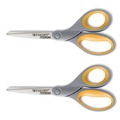Back to School Sale | Westcott 13901 8 in. Long 3.5 in. Cut Length Titanium Bonded Scissors - Straight Gray/Yellow Handle (2/Pack) image number 0