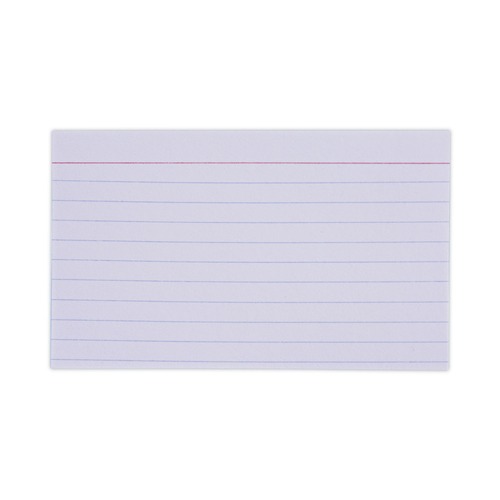 Flash Cards | Universal UNV47210EE 3 in. x 5 in. Ruled Index Cards - White (100/Pack) image number 0