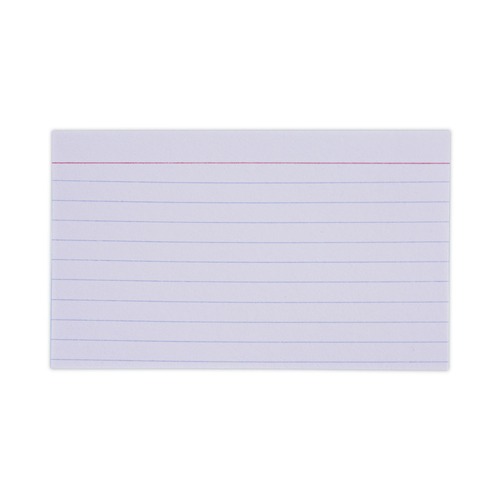 Flash Cards | Universal UNV47210EE 3 in. x 5 in. Ruled Index Cards - White (100/Pack) image number 0