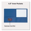 File Folders | Smead 87854 11 in. x 8.5 in. 100-Sheet Capacity 2-Pocket Textured Paper Folder - Dark Blue (25/Box) image number 3
