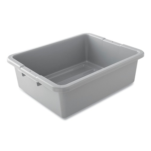 Cleaning Carts | Rubbermaid Commercial FG335192GRAY 17.3 in. x 7 in. x 21.5 in. Bus/Utility Box - Gray (1-Pallet) image number 0