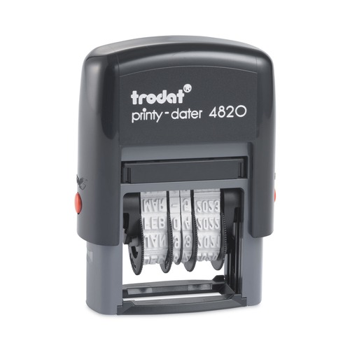 Stamps & Stamp Supplies | Trodat 4820 Printy 1.63 in. x 1 in. Self-Inking Economy Date Stamp - Black image number 0