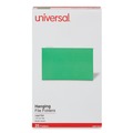 File Folders | Universal UNV14217EE 1/5 Cut Tab Legal Size Deluxe Color Hanging File Folders - Bright Green (25/Box) image number 0