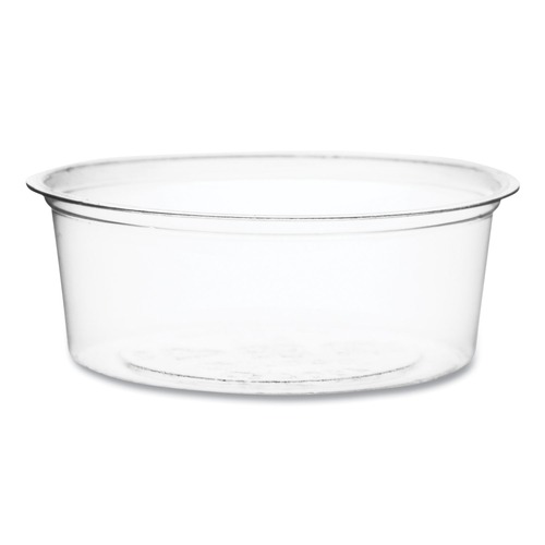 Food Trays, Containers, and Lids | Vegware CF7057 2 oz. Compostable Portion Pots - Clear (2000/Carton) image number 0