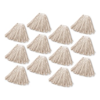 CLEANING TOOLS | Rubbermaid Commercial FGF11800WH00 24 oz. 1 in. Band Premium Cut-End Cotton Wet Mop Head - White (12/Carton)