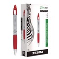 Pens | Zebra 22430 1 mm Retractable Medium Z-Grip MAX Ballpoint Pen - Red Ink, Silver/Red Barrel (1-Dozen) image number 4