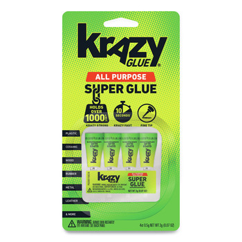  | Krazy Glue KG58248SN 0.07 oz. Single-Use Tubes - Dries Clear (4/Pack)