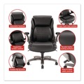 Office Chairs | Alera ALELT42B49-ES 19.49 in. - 22.44 in. Seat Height Leithen Bonded Leather Big and Tall Midback Chair Supports 400 lbs - Black Seat/Back, Silver Base image number 2