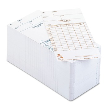 Acroprint 09-9110-000 3.5 in. x 7 in. Two Sides Time Clock Cards for Acroprint ATR120 (250/Pack)