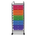 Desktop Organizers | Advantus 34004 1 Shelf 10 Drawer 13 in. x 15.38 in. x 37.75 in. Metal Portable Drawer Organizer - Matte Gray/Assorted image number 1