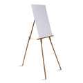 Easels | MasterVision FLX06203MV 60 in. High Wood/Brass Display Tripod Easel - Oak image number 1