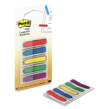 Post-it Flags 684-ARR1 Arrow 0.5 in. Page Flags - Blue/Green/Purple/Red/Yellow (100/Pack)
