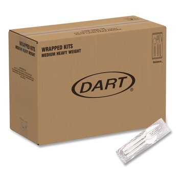 CUTLERY | SOLO RSW7Z-0007 Reliance Mediumweight Plastic Fork/Knife/Spoon Cutlery Kit - White (1500/Carton)