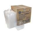 Food Trays, Containers, and Lids | Pactiv Corp. YCN8467H00D0 9.38 x 8 x 1.25 ClearView MealMaster 2-Compartment Dome Plastic Lid with Fog Gard Coating - Clear (252/Carton) image number 3