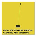 Brooms | Rubbermaid Commercial FG637500GRAY 7920014588208 46.78-in Handle Angled Large Broom - Gray/Yellow image number 3