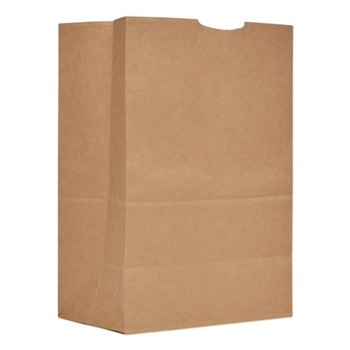 Ross & Wallace Paper Products 110411 57 lbs. Capacity 12 in. x 7 in. x 17 in. Grocery Paper Bags - Kraft (500/Bundle)