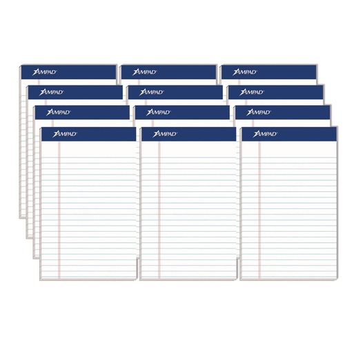 Notebooks & Pads | Ampad 20-304 (50) White 5 in. x 8 in. Sheets Narrow Rule Perforated Writing Pads (1-Dozen) image number 0
