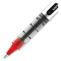 Pens | uni-ball 60139 VISION Fine 0.7 mm Stick Roller Ball Pen - Red Ink Silver/Red/Clear Barrel (1-Dozen) image number 6