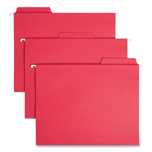 File Folders | Smead 64096 Letter Size 1/3-Cut Tabs FasTab Hanging Folders - Red (20/Box) image number 0