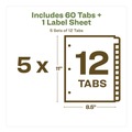 Dividers & Tabs | Avery 11582 11 in. x 8.5 in. 12-Tab Index Maker EcoFriendly Print and Apply Clear Label Dividers - White (5 Sets/Pack) image number 5