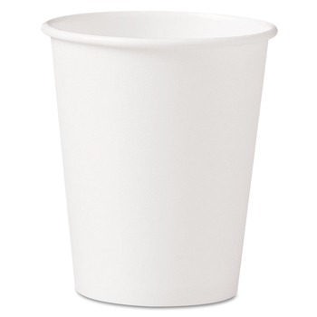 SOLO 370W-2050 10 oz. Single-Sided Poly Paper Hot Cups - White (1000/Carton)