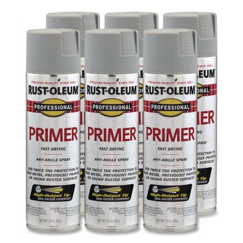Rust-Oleum 7582838 Professional 15 oz Spray Paint - Flat Gray (6/Carton)