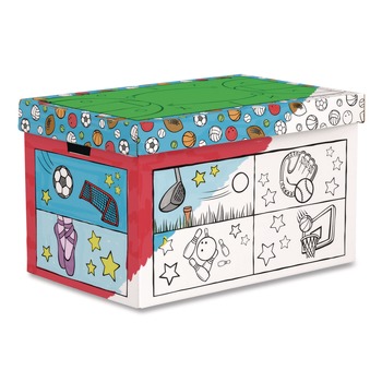 ARTS AND CRAFTS | Bankers Box 1231601 At Play Color in Toy Box Sports Design 1 Section 5.25 cu ft 28-in x 18-in x 18-in White/Black
