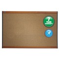 Bulletin Boards | Quartet B243LC 36 in. x 24 in. Prestige Colored Cork Bulletin Board - Brown Surface/Light Cherry Finished Fiberboard/Plastic Frame image number 2