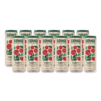 BEVERAGES AND DRINK MIXES | Zevia 01703-12 12 oz Can Raspberry Black Tea Zero Sugar Naturally Sweetened Black Tea (12/Carton)