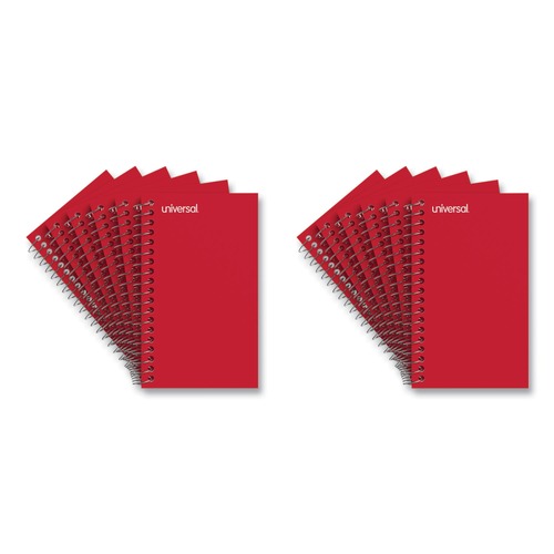 Back to School Sale | Universal UNV20453 5 in. x 3 in. Wirebound Narrow Rule Memo Book - Red Cover (12/Pack) image number 0
